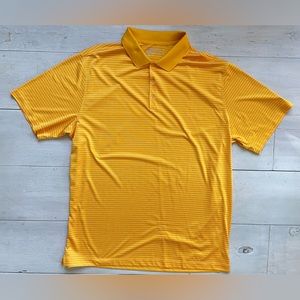 Nike Men’s Yellow White Stripes Golf Tour Performance Polo Size XXL